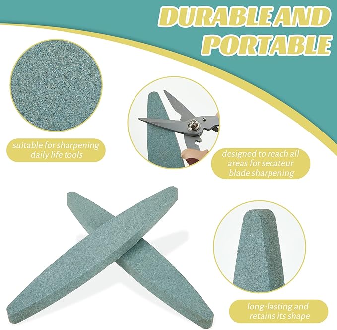 2 Pieces Garden Sharpening Stone for Garden Diamond Coated Sharpener Stone Tool, 9 x 1.47 Inches