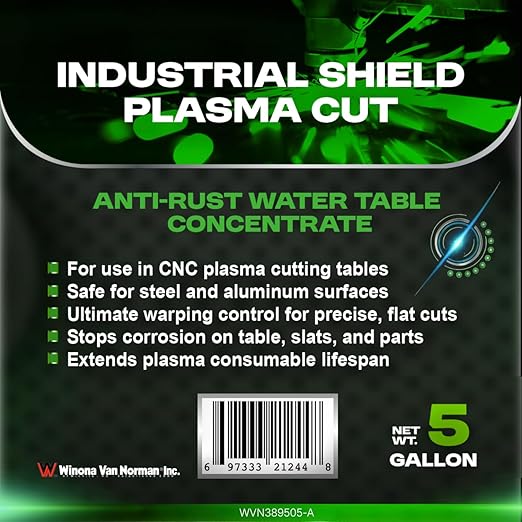 Plasma Cut - Green Coolant - Table and CNC Cutting Coolant (5 Gallons)
