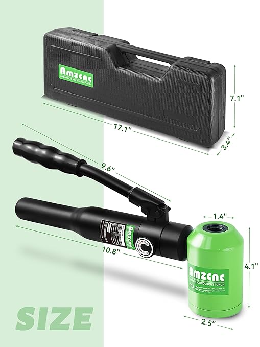 AMZCNC Hydraulic Knockout Hole Punch Driver Kit 1/2 to 2 inch Electrical Conduit Hole Cutter Set KO Tool Kit Metal Sheet Puncher (1/2??2??