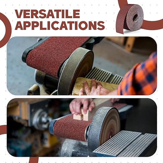 60 Grit Abrasive Sandpaper Roll 3''x100 ft Long Roll of Emery Cloth Sand Paper Sanding Belt Aluminum Oxide for Drum Sander Continuous Sandpaper Wood Furniture Wet and Dry Sanding