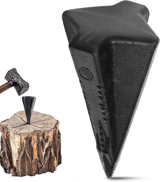 1 Pcs 5 Lbs Manual Log Splitter Wedge Wooden Splitting Wedges 4-Direction Diamond Design Forged Steel Tool for Easy Wood Splitting Splits Firewood into 4 Pieces, Effortless