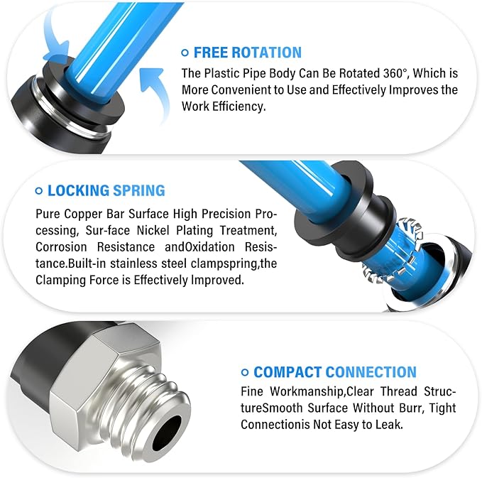 TAILONZ PNEUMATIC Male Elbow 4mm Tube OD x M6 Thread 90 Push to Connect Fittings PL4-M6 (Pack of 2)