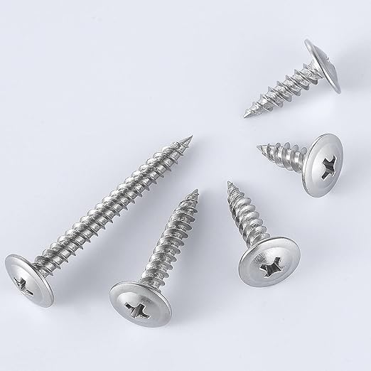 (400 pcs)#8횞1/2" Phillips Truss Head Wood Screws Stainless Steel 410 Quick Metal Self Tapping