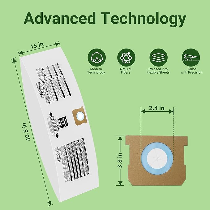 5 Pack Vacuum Bags Replacement for Shop Vac Bags 10-14 Gallon Type F 90662 9066200 9066233 and Type I 90672 9067200 9067233, PETOX High-Efficiency Disposable Vaccum Collection Filter Bags