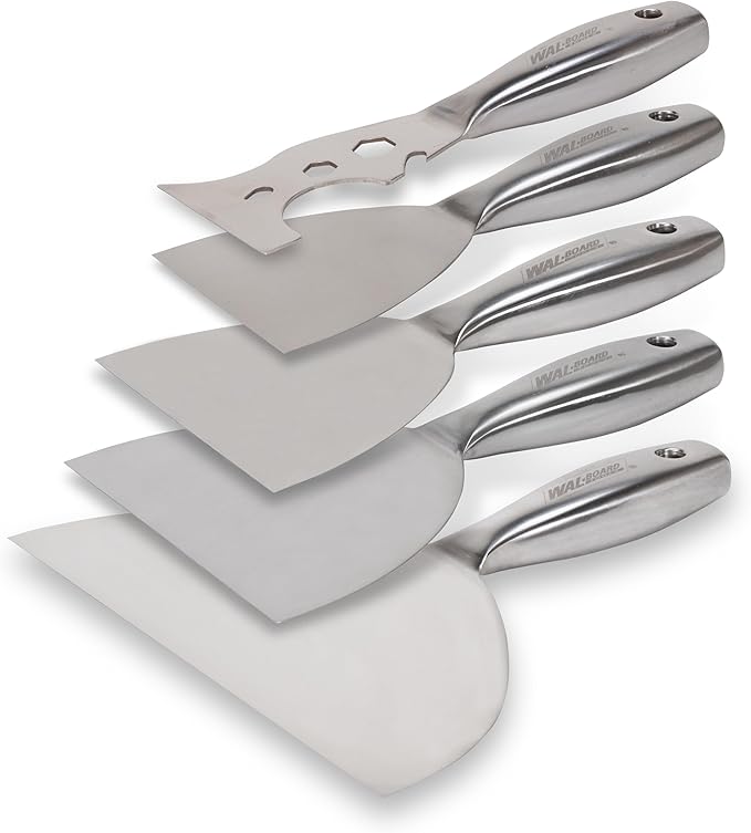 WAL-BOARD TOOLS Drywall Finishing Tool Kit, 4 Putty Knives, Multi Tool, DTKJNT2