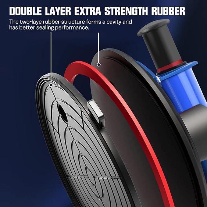8'' Glass Suction Cups to Lift Large Glass, 2 Pack with Metal Handle, 794 lbs Load Capacity, Vacuum Suction Cup Lifter with Pressure Gauge for Tiles, Windshield