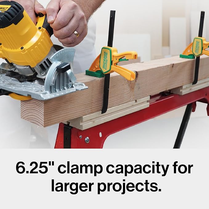 MICROJIG MatchFit Grr-rip Clamps, Dovetail, T-Track Compatible, for Woodworking Jigs, Sleds, Workbenches, Squeeze Action, DVC-625QCK2, 2-Pack, Yellow