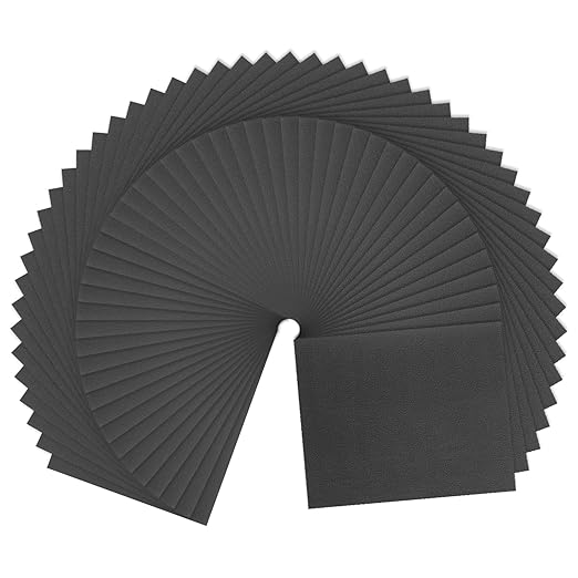 HARFINGTON 50pcs Sandpaper 500 Grit 9 x 11 Inch C-Weight Backing Silicon Carbide Abrasive Wet Dry Sanding Sheets for Wood Finishing, Metal Sanding, Automotive Polishing