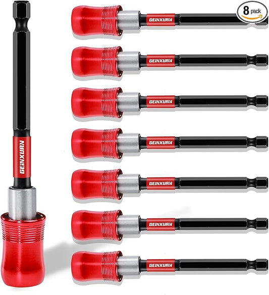 4??Impact Screwdriver Bit Holders, 8PC Magnetic Extension Quick-Change Socket Drill Bit Holder Cr-V SteelHex Shank Quick Release Drill Bit Guide