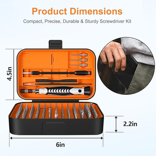 Upgraded 130 in 1 Precision Magnetic Screwdriver Set with Case and Flexible Shaft,Repair Tool Kit for Electronics,Macbook,Laptop,PC,RC,PS5,iphone,Jewelers,XBOX,Glasses,Perfect tool set Gifts for Men