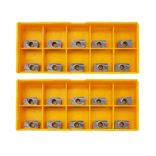 KinRite 20pcs Indexable Face Milling Inserts APMT1135PDER-H2 Carbide Replacement Inserts for End Mill Tool Holders Boring Bar Inserts Rough Turning Stainless Steel (APMT1135PDER Inserts)