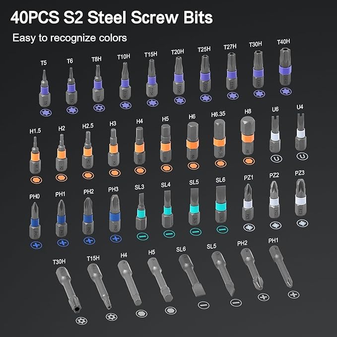 42 in 1 Magnetic Screwdriver Set, Ratcheting Precision Bit Driver with T Handle, Portable Carrying Case for DIY, Electronics, Bicycle and Furniture Repair