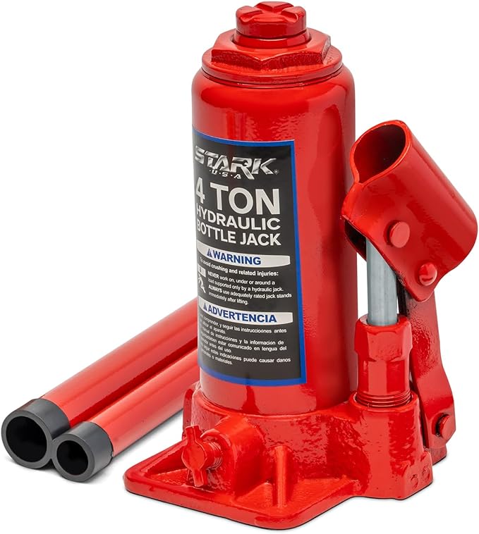 XtremepowerUS Bottle Jack 4 Ton (8,800 LBs) Hydraulic Car Jack with Pump Handle, Fit Use for Cars Automotive Sedans, Red