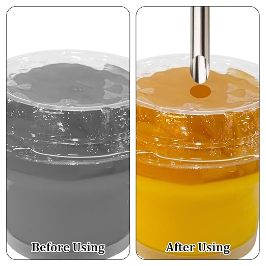 4 Pieces Straw Hole Puncher for Plastic Lids, Two Sizes Straw Puncher for Plastic Lids Lemonade, Round Clay Punch for Lemon Water and Milk Tea Lids