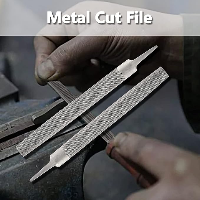 Bivethoi 6 Inch Half Round Cut File, High-Carbon Steel Double Cut Teeth Single Hand File Without Handle Suitable for Wood, Metal, Sharpening