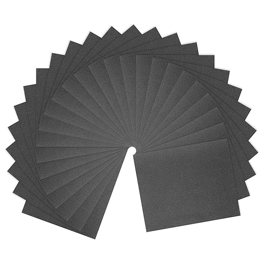 HARFINGTON 25pcs Sandpaper 80 Grit 9 x 11 Inch C-Weight Backing Silicon Carbide Abrasive Wet Dry Sanding Sheets for Wood Finishing, Metal Sanding, Automotive Polishing