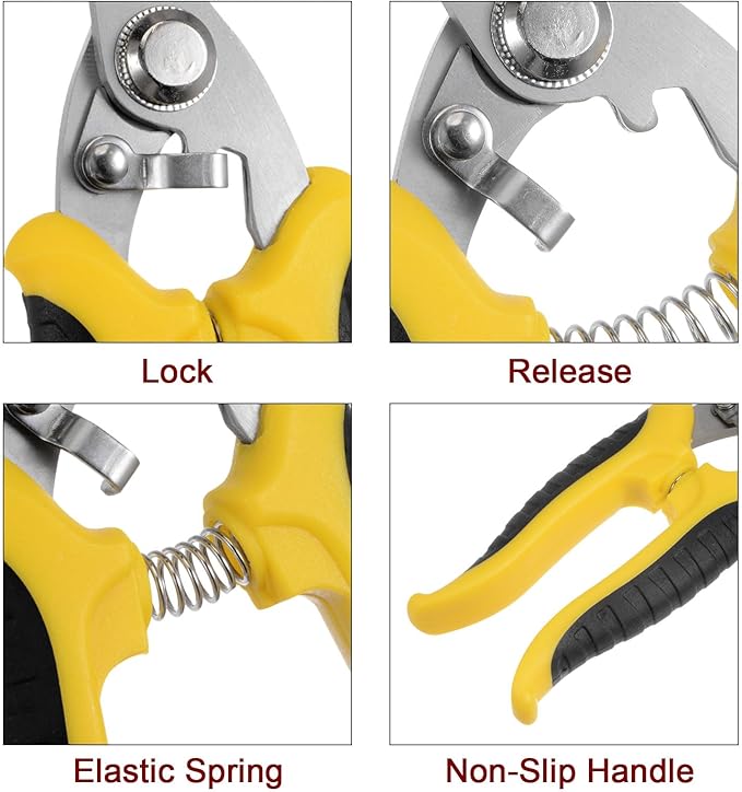 HARFINGTON Industrial Scissors 8 Inch Stainless Steel Shears Blades with Black Yellow Handle for Cutting Thin Metal Copper Sheets