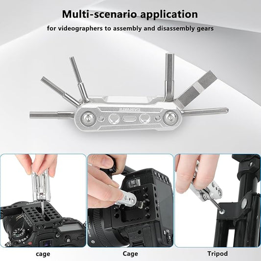 CAMVATE Folding 6-in-1 Multi-Tool Kit(Silver)-3804