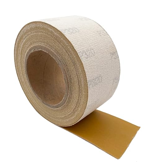 320 Grit Hook and Loop Sandpaper Roll, 2-3/4" X 20 Yard Aluminium Oxide Hook-and-Loop Backed Sand Paper Emery Cloth for Wood Furniture Finishing Metal Sanding Polishing and Woodworking