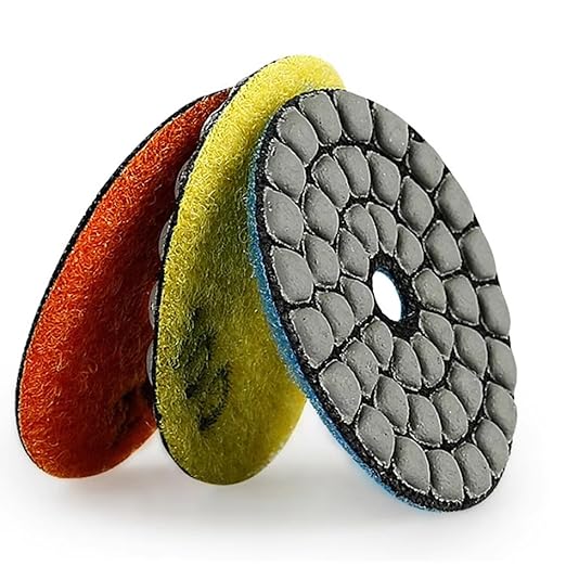 2inch 50mm Diamond Dry Grinding Pad, 7 Different Grit 50#-3000# Sanding Discs & M16 Thread Hook & Loop Backing Holder for Detail Fine Buffing Polishing (8Pcs/Set)
