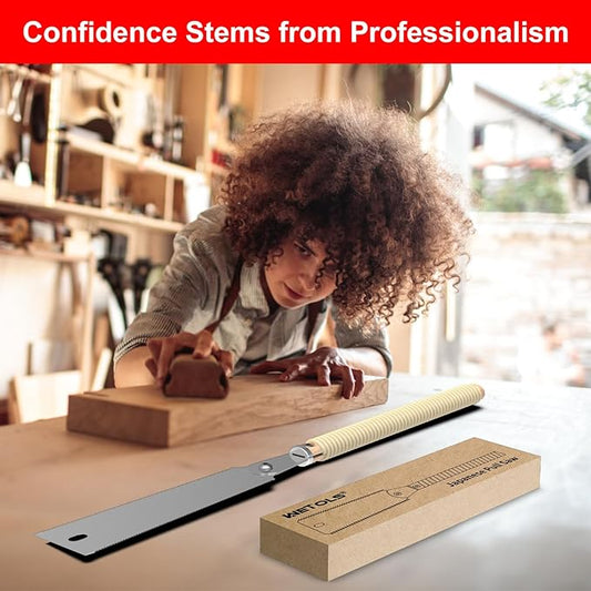 WETOLS Hand Tools, 9.5" Japanese Pull Saw with Double Edges of 10/17 TPI, Sharp and Light Ryoba SK5 Woodworking Cuttter, Woodworking Tools Gifts for Men and Women