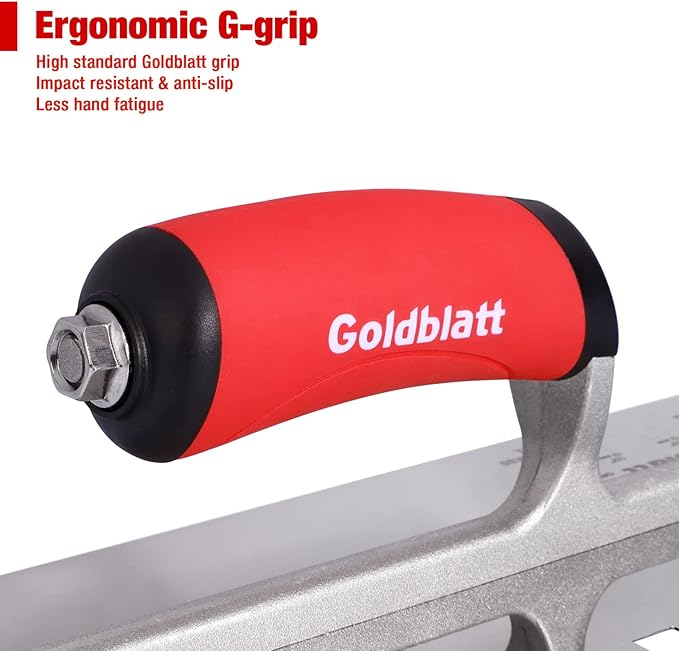 Goldblatt 1/2" Square Notch Trowel, Made of Premium Stainless Steel with Soft Grip Handle, Perfect Tool for Cement, Concrete, Masonry Tile Installation Work