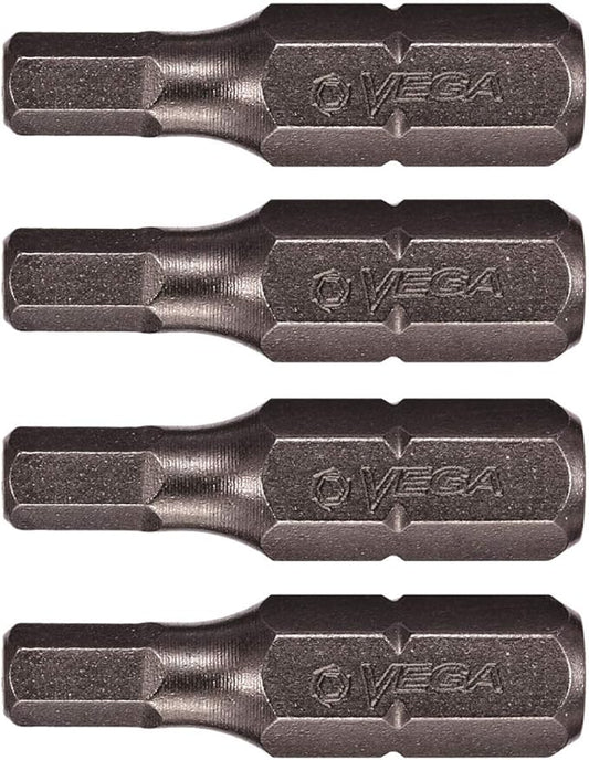 VEGA 9/64" HEX Tamper Proof 1 Inch Security Bits. Professional Grade 쩌 Inch Hex Shank, HEX 9/64" Security Bits. 125HT0964A-4 (Pack of 4)