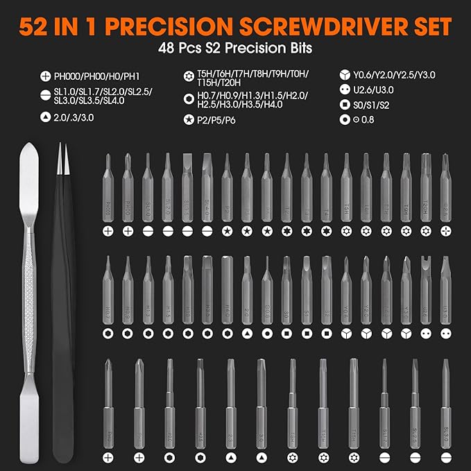 MAXME100짰 Powerful Cordless Electric Precision Screwdriver Set With LED Light - Small Mini Micro Screwdriver Set for DIY Projects and Repairs Gift - Rechargeable Portable