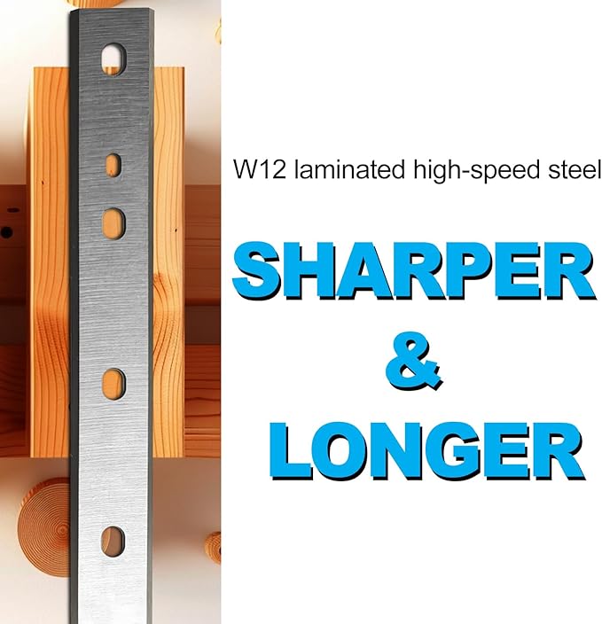 DW734 Planer Blades Knives for DeWalt DW734 7342 Thickness Planers with 12.5 inch HSS Replacement Heat Treated Double edge 2 Set (6 pcs)