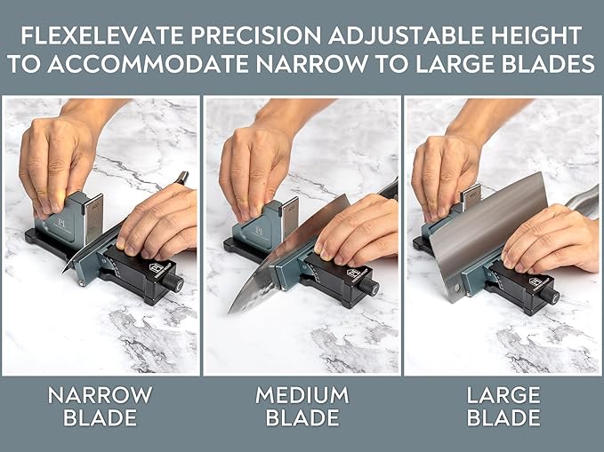 Rolling Knife Sharpener with Adjustable 10째 to 40째 Options and Adjustable Grinding Height, Knife Sharpener Kit, Roller Knife Sharpening System