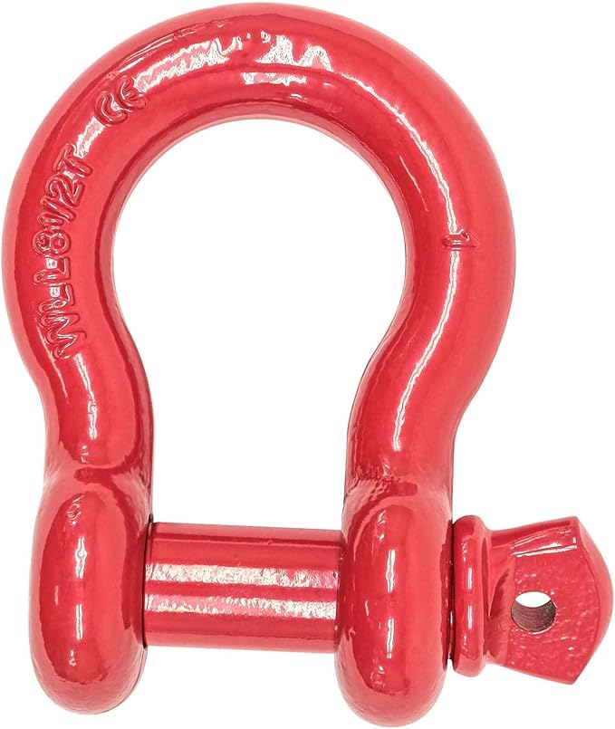 Mytee Products 1" Anchor Shackle Forged Carbon Steel w/Alloy Screw Pin WLL # 8.50 Tons (17,000 lbs) | Double Rust Protection Heavy Duty D Ring Shackle for Towing, Rigging & Vehicle Recovery (4 Pack)