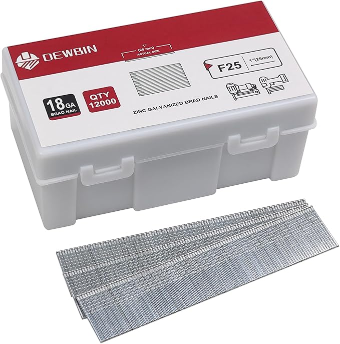 18 Gauge Brad Nails, 12000 Counts 1-inch 18 GA Brad Nails, Galvanized Nails for Nail Gun, Finishing Nail Gun Nails for Pneumatic, Electric Brad Nailer Gun