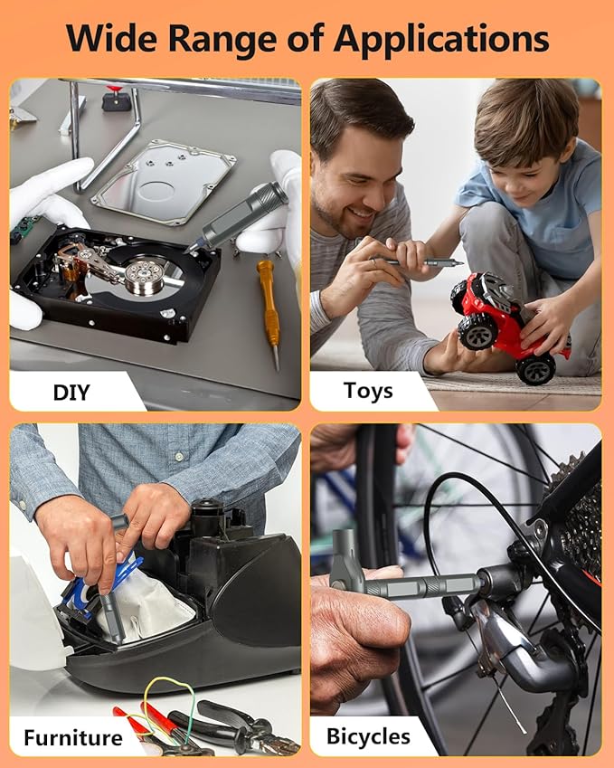 AMIR 42 in 1 Magnetic Screwdriver Set, Ratchet Screwdriver Set with Multi Bit, DIY Repair Tool Kit with Versatile T Handle for Furniture, Computer, Bicycle, Electronic Repair