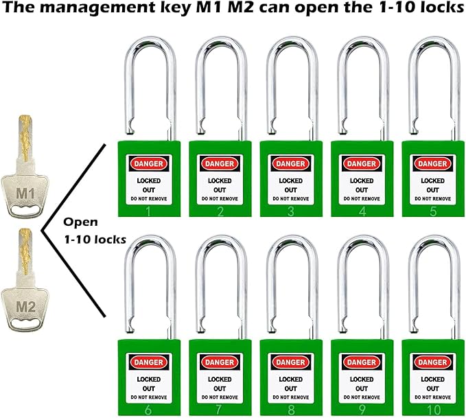 Lockout Tagout Locks, Safety Padlocks, Loto Keyed Differently Lock Out Tag Out Device Plastic with Lockout TagOut Tags