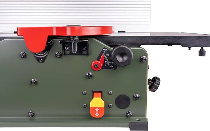 Cutech 40180HI 8-Inch Spiral Cutterhead Benchtop Jointer with Cast Iron Tables, 16 TC Inserts, Extra Long 24" Aluminum Fence, Additional 7-3/8" Fence Brackets, and a 10-amp Motor
