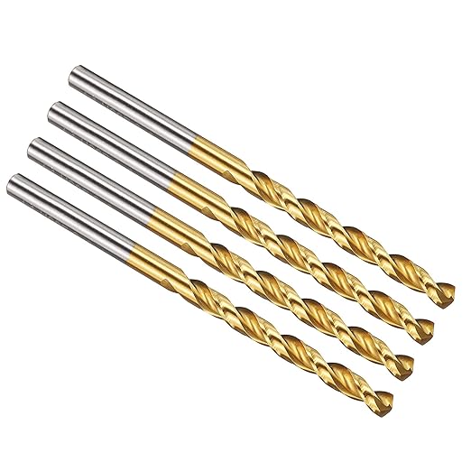 PATIKIL 4mm Drill Bit, M42 8% Cobalt High-Speed Steel Jobber Straight Shank 135° Titanium Nitride (TiN) Coated for Hard Metal Stainless Steel - 4 Pack