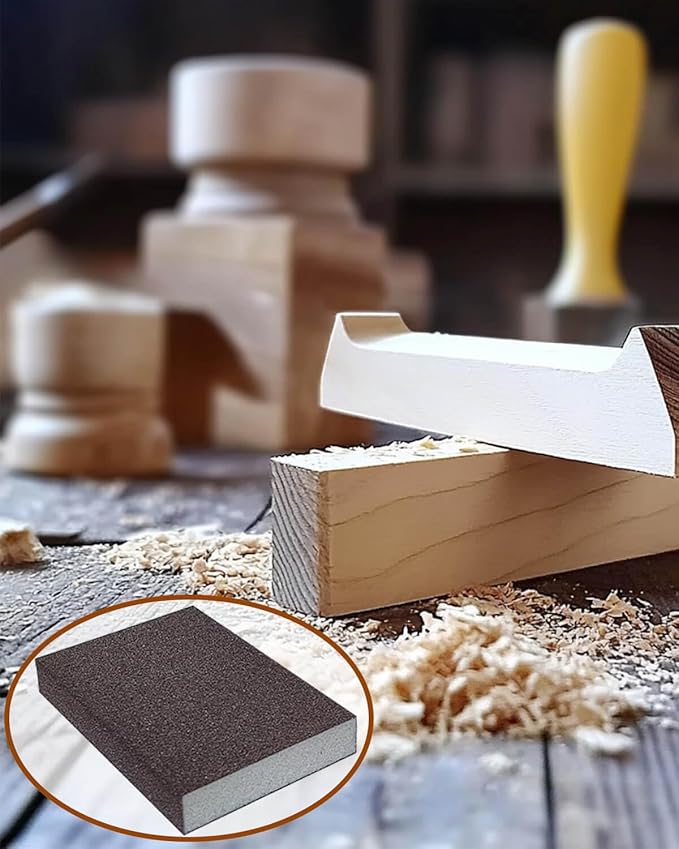 Fine Sanding Block Sandpaper Sponge - 10Pcs 220 Grit Sand Paper Blocks for Wood, Metal, and Drywall