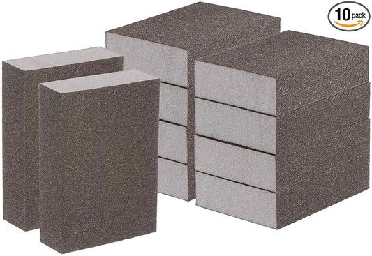 HARFINGTON 10pcs Fine Sanding Sponge Blocks 400-500 Grit Foam Sanding Block for Polishing Kitchen Metal Wood Drywall, 100x70x25mm