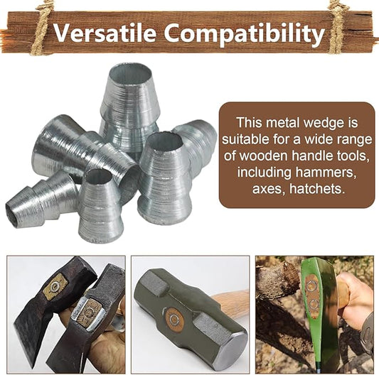 21 PCS Extended Round Axe Handle Wedge Safety Metal Wedge Hammer Handle Wedges Steel Wedge Kit for Axe Hammer Sledge (0.31/0.39/0.47 Inch)