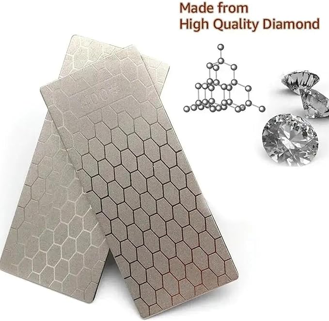 Diamond Sharpening Stone Set,12 Pcs Diamond Lapping Plate Coarse/Medium/Fine Grit Sharpener, 150/180/240/400/600/800/1000/1200/1500/2000/2500/3000 Grit竊똏erfect Assistance Sharpener Angle Guide