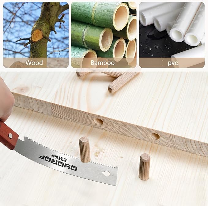 Small Hand Saw, 6" Pull Saw with 17TPI Flexible Trim Saw SK5 Flush Cut Saw for Woodworking Garden Pruning Carpentry or DIY Projects