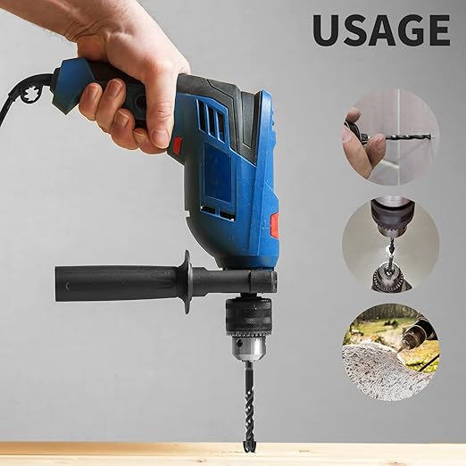HPHOPE 10Pcs Masonry Drill Bits Set - 1/4" Concrete Drill Bit Set for Tile, Brick, Glass, Plastic and Wood, Tungsten Carbide Tip Work with Ceramic Tile, Wall Mirror, Paver on Concrete or Brick Wall