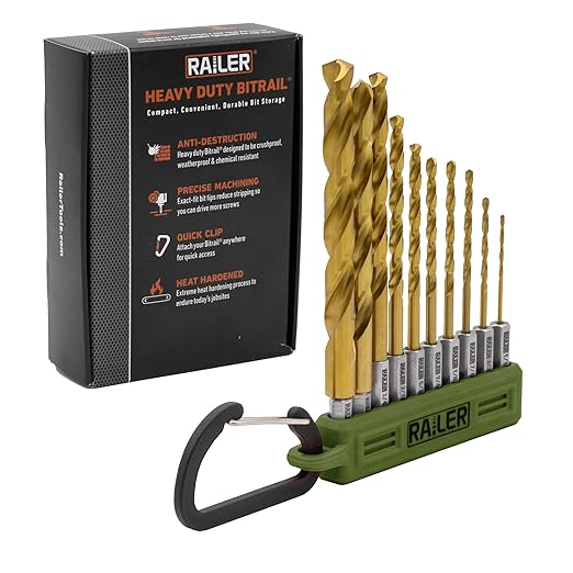 Allen Wrench Drill Bit Set - Railer High Speed Titanium 10pc Hex Shank Drill Bit Set for Impact Driver w/Bit Holder. Multi-Purpose Drill Bits for Metal, Wood, PVC. brocas para Madera