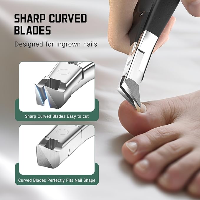 Upgrade Nail Nippers Professional Podiatrist Ingrown Toenail Clippers for Seniors Men,Slanted Eagle Beak Nail Clippers for Thick Toe Nails Cutter, Cuticle Remover Trimmer,Ingrown Toenail Scissors