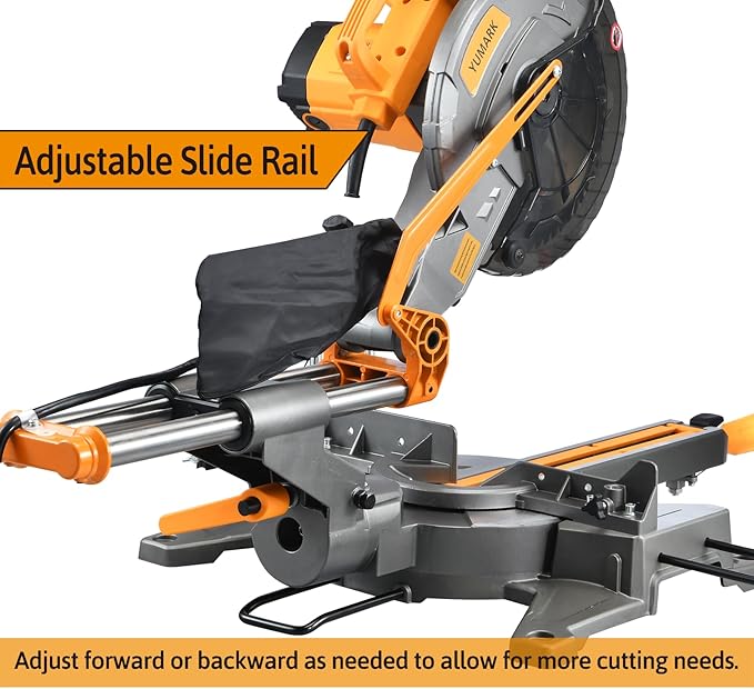10-inch Sliding Miter Saw Single Bevel Table Saw 1800W 5200RPM Compound Miter Saw Corded Power Wood Circular Saw with Adjustable Extension Table