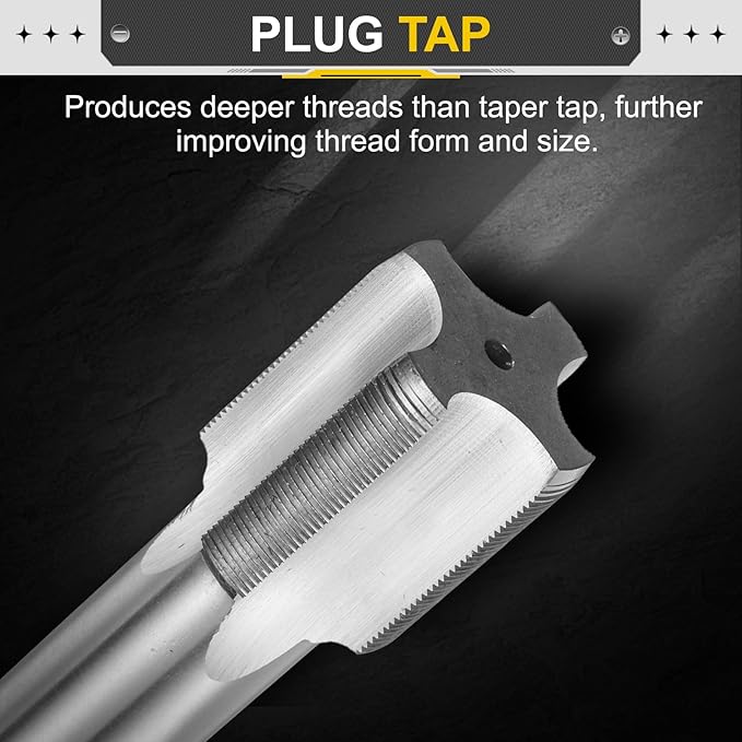 uxcell Hand Plug Tap M33 x 1 H2 Metric Thread Plug Style Taps Straight Flute Screw Tapping Threading Tool High Speed Steel HSS6542