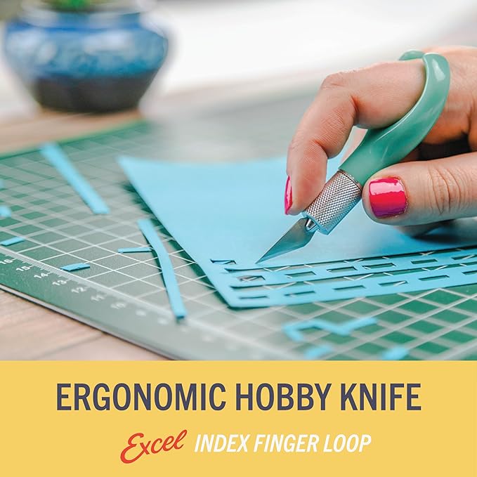 Excel Blades K71 Fingertip Craft Knife ??7-Inch Ergonomic Hobby Knife with Finger Loop ??Precision Cutting Tool for Paper, Vinyl, Foam, and Stencils ??Includes #11 Blade and Safety Cap ??Pink