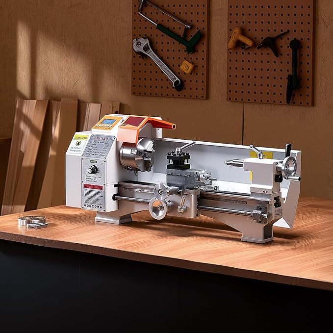 VEVOR Metal Lathe Machine, 8.7 x 18 in, Precision Bench Power Metal Lathe, Automatic Feed, 0-2500 RPM Variable Speed, 1250W Brushless Motor, for Processing Precision Parts Soft Metals Wood Plastics