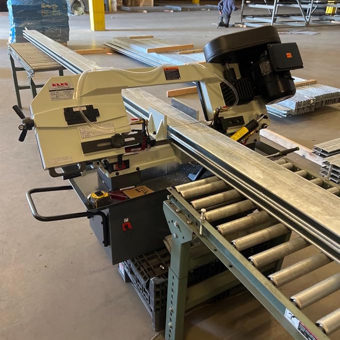 KAKA INDUSTRIAL Metal Band Saw,9-Inch(229mm) Metal Horizontal Band Saw,4-Step Blade Speed, Dual Voltage Hydraulic Feed & Coolant System, for Steel, Aluminum, Pipe Cutting in Workshops & Fabrication