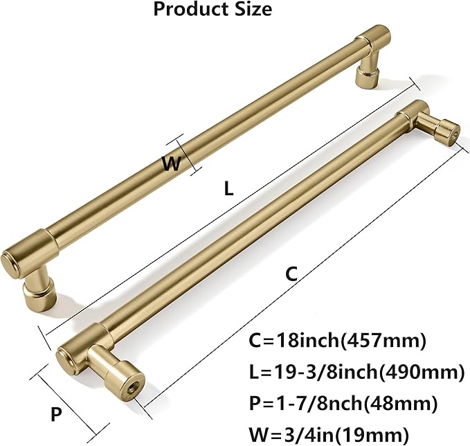 khtumeware Appliance Pulls Champagne Bronze 18 Inch(457mm) Center to Center 1 Pack Heavy Duty Drawer Pulls Kitchen Cabinet Handle Cabinet Hardware